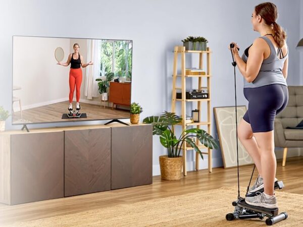 Sunny Health & Fitness Mini Steppers for Exercise at Home, Stair Step Workout Machine with Resistance Bands, Full Body Cardio Equipment with Digital Monitor - No. 012 -S  Step Machines : Sports & Outdoors - Image 8